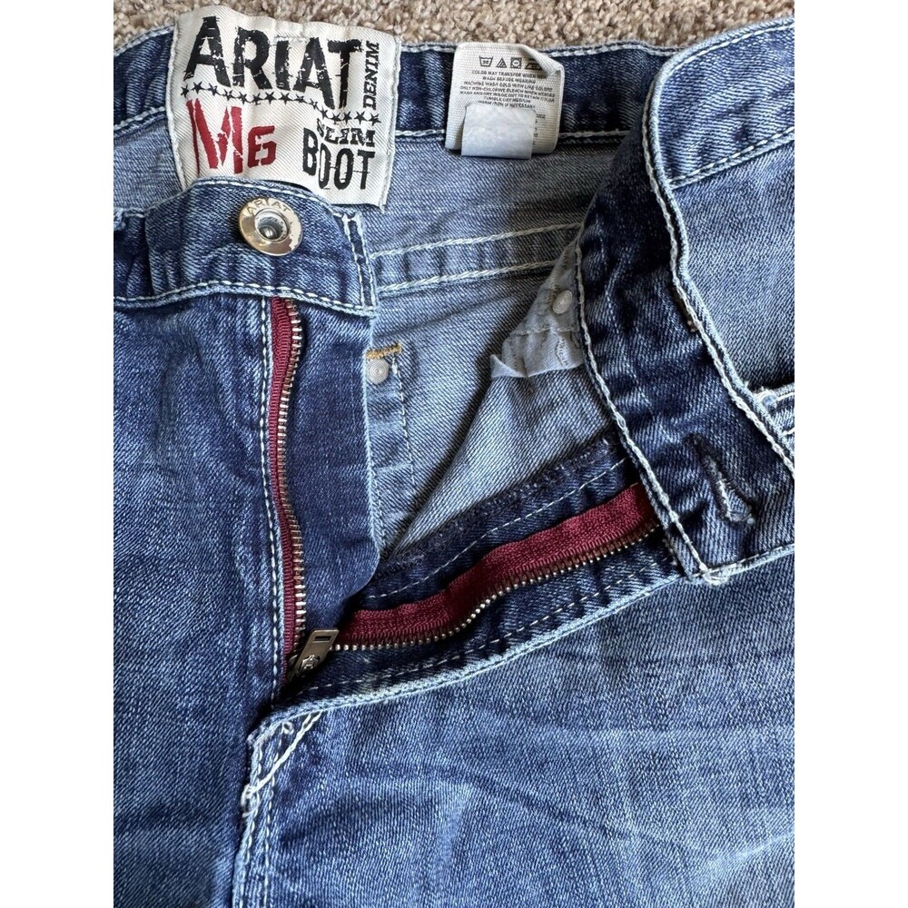 Ariat M5 Mens 33x36 Straight Leg Boot Cut Jeans Medium Wash Western Denim - Picture 7 of 12